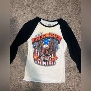 Bandit Brand Motorcycle Born Free Eagle Graphic Long Sleeve Shirt Small